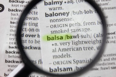 Sözlükteki balsa sözcüğü veya tümceciği.