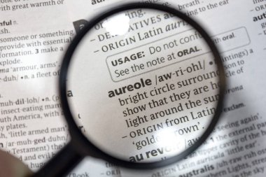 Sözlükte aureole ifade sözcüğü.