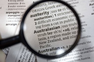 Sözlükte australasian ifade sözcüğü.