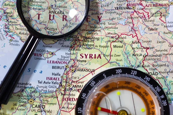 Siria Mapa Del Mundo Atlas — Foto de Stock