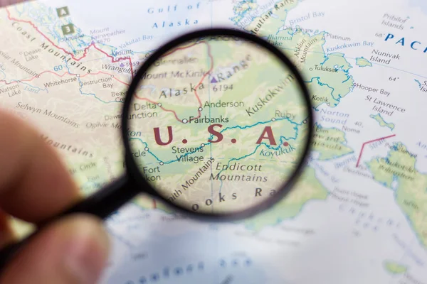 Stany Zjednoczone Ameryki Lub Usa Mapie Świata Lub Atlasie — Zdjęcie stockowe