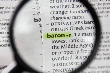 Sözlükteki sözcük veya ifade baronu.
