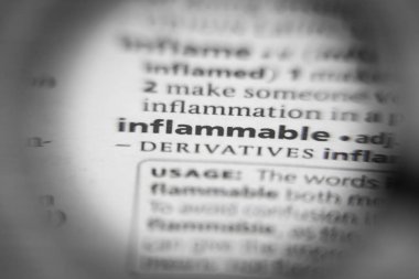 Sözlükte yanıcı sözcük veya ifade.