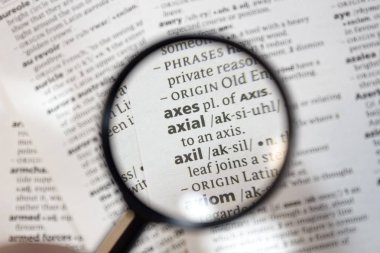 Sözlükte eksenel tümcecik sözcüğü.