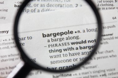 Sözlükteki kelime veya tümcecik mavna direği.