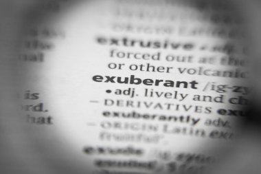 Bir sözlükte kelime ya da cümle coşkulu.