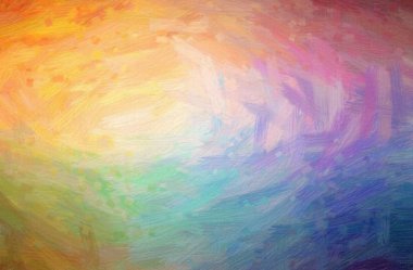 Turuncu Tüylü Fırça Yağlı Boyası arkaplanının soyut çizimi.