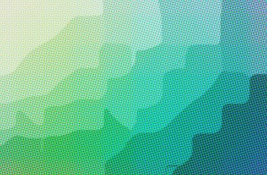 Mavi ve yeşil noktaların soyut çizimi.