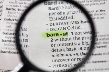 Sözlükteki sözcük veya tümcecik çıplak.