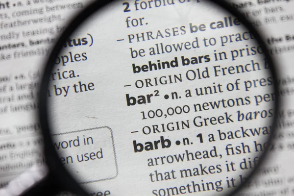 Word Phrase Bar Dictionary — Stock Photo, Image