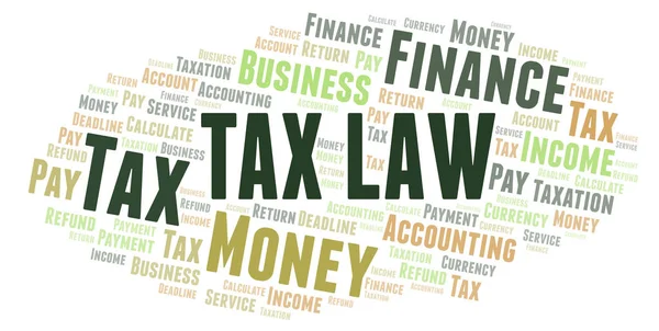 税法单词云 仅使用文本制作的文字云 — 图库照片