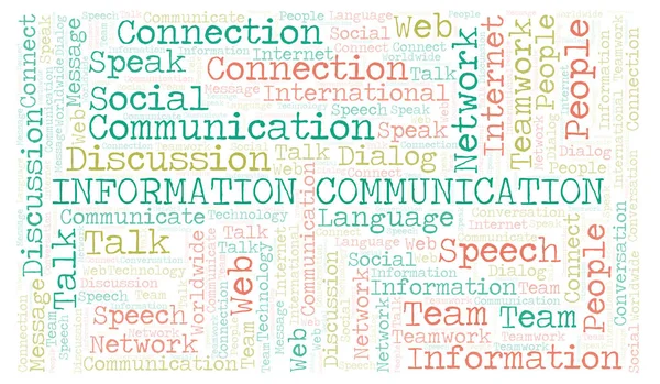 Informatie Communicatie Word Cloud Wordcloud Gemaakt Met Alleen Tekst — Stockfoto