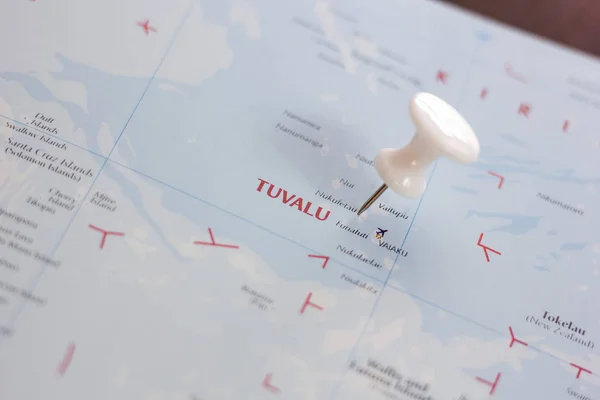 世界またはアトラスの地図上のツバル — ストック写真