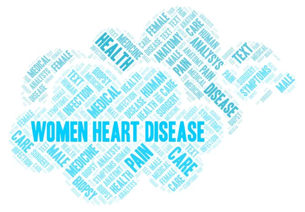 Femei Boli Cardiace Cuvânt Nor Wordcloud Realizat Numai Text — Fotografie, imagine de stoc