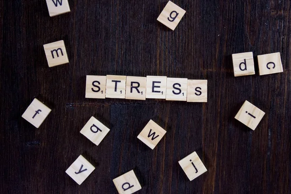 Palavra ou frase Stress feito com letras scrabble . — Fotografia de Stock