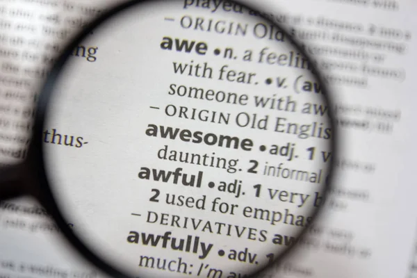 Word Phrase Awesome Dictionary — Stock Photo, Image