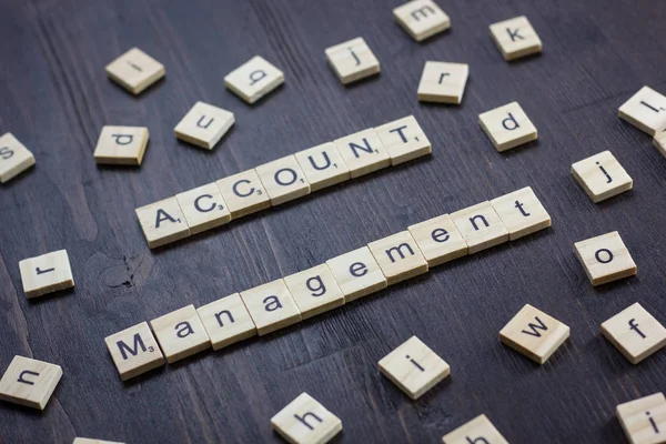 Word or phrase Account Management made with scrabble letters, great image for your needs.