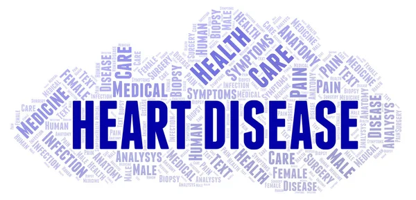 Хмара Серцевих Захворювань Wordcloud Зроблено Лише Текстом — стокове фото