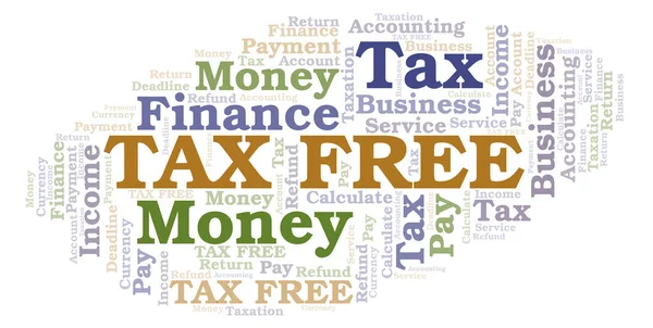 Nuvola Parole Tax Free Wordcloud Realizzato Solo Con Testo — Foto Stock