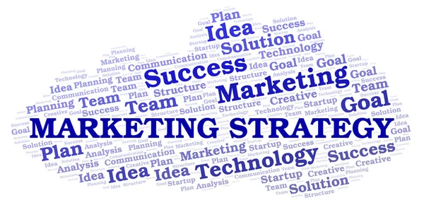 Marketingstrategie Wort Wolke Wordcloud Nur Mit Text Erstellt — Stockfoto