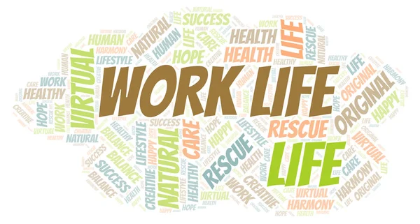 Work Life Nuvem Palavras Wordcloud Feito Apenas Com Texto — Fotografia de Stock