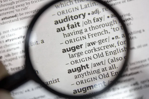 A szó a mondat-Auger-a szótárban. — Stock Fotó