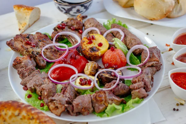 Barbecue Meat Plate Great Image Your Needs — Stock Photo, Image