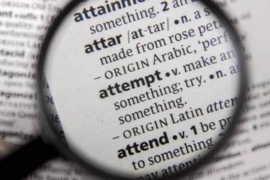 Bir sözlüğü kitaptaki sözcük veya tümcecik girişimi.