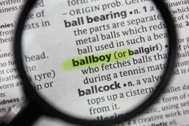 Sözlükteki sözcük veya tümcecik ballboy.