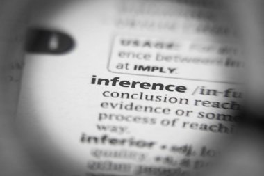 Word or phrase inference in a dictionary. clipart