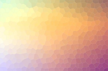 Turuncu, sarı, küçük altıgen arkaplanının soyut çizimi.