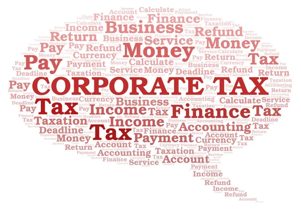 Corporate Tax Word Cloud Wordcloud Gjorda Med Endast Text — Stockfoto