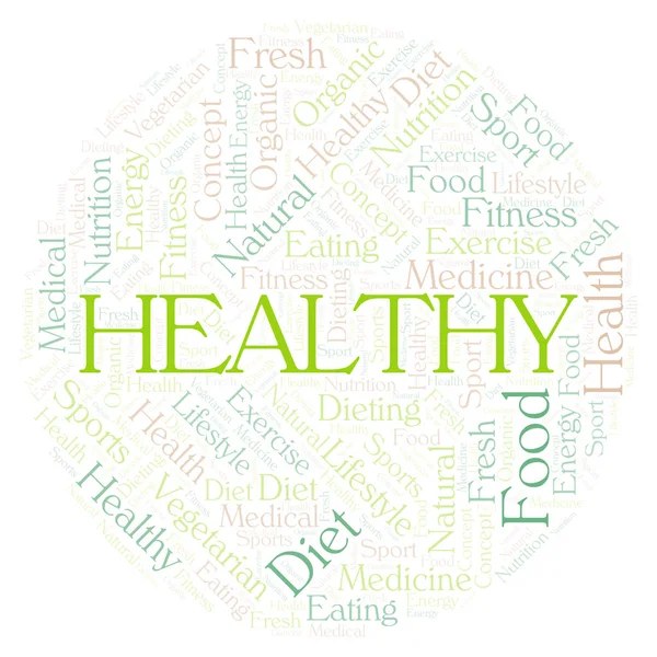 Healthy word cloud. — Stock Photo, Image