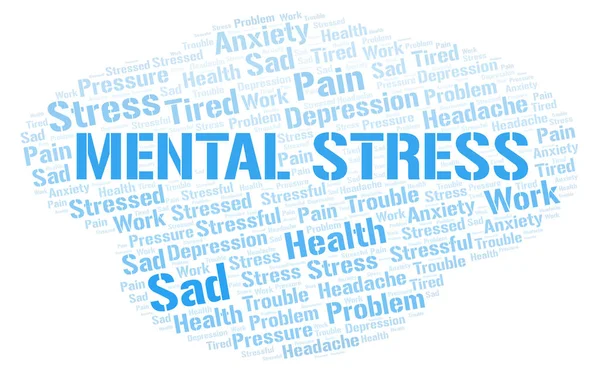Mental Stress word cloud. — Stock Vector