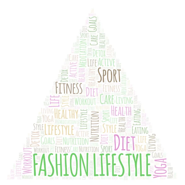 Fashion Lifestyle Parola Nuvola Wordcloud Realizzato Solo Con Testo — Foto Stock