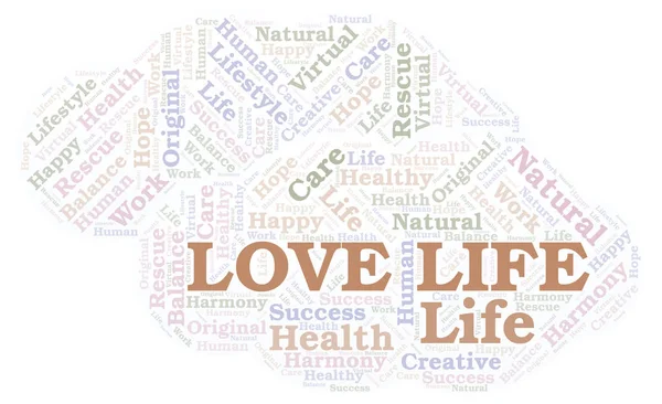Love Life Nuvem Palavras Wordcloud Feito Apenas Com Texto — Fotografia de Stock