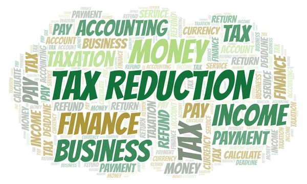 Reducción de impuestos palabra nube . — Foto de Stock