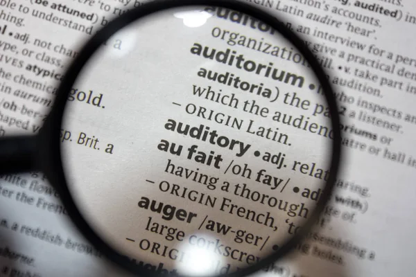 Sözlükteki sözcük işitsel sözcüğü.