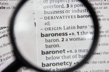 Sözlükteki sözcük veya tümcecik baronesi.