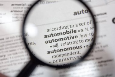 Sözlükte ifade otomobil sözcüğü.
