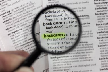 Sözlükteki sözcük veya tümcecik arka planı.