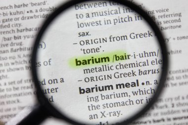 Sözlükteki kelime veya ifade baryum.