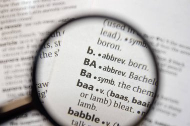 Sözlükte Ba sözcüğü.