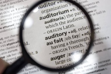 Sözlükteki sözcük işitsel sözcüğü.