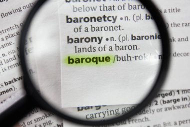 Sözlükteki sözcük veya ifade barok.