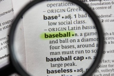 Sözlükte beyzbol kelimesi veya kelimesi.