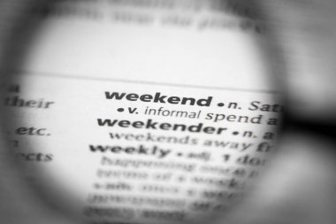 Sözlükte kelime ya da cümle hafta sonu. İhtiyaçların için harika bir fotoğraf..