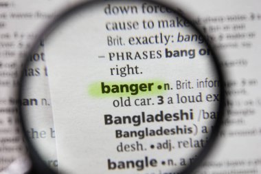 Sözlükteki sözcük veya ifade banger.