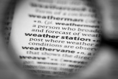 Sözlükte bir kelime ya da meteoroloji istasyonu. İhtiyaçların için harika bir fotoğraf..