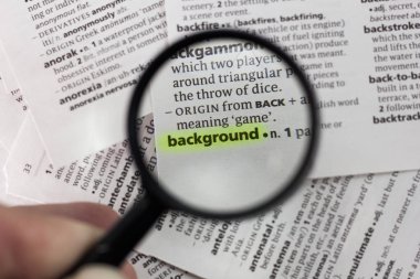 Sözlükteki sözcük veya tümcecik arka planı.